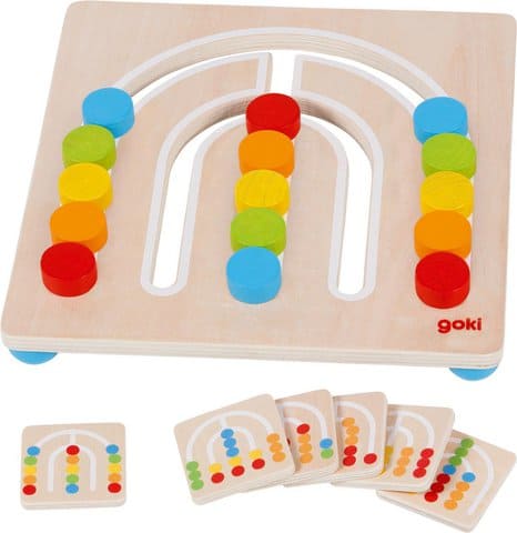 Houten kleurenrang- schikspel regenboog