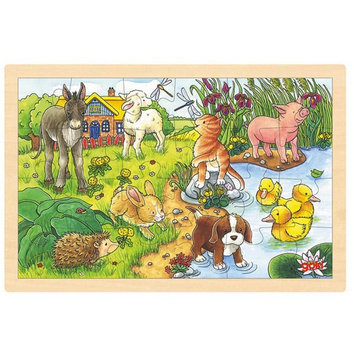 Houten puzzel babydieren