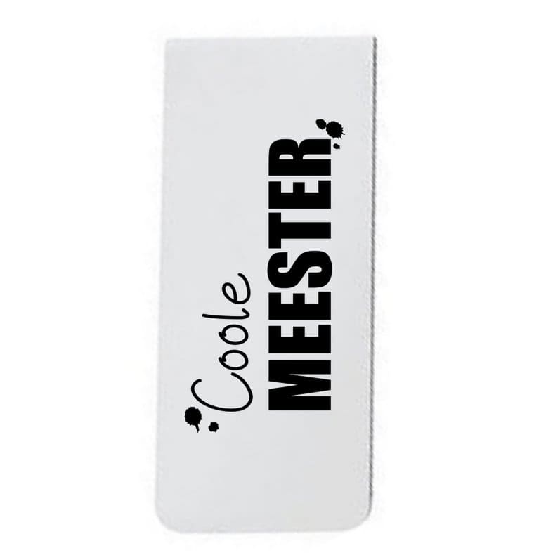 Bladwijzer in cadeaukaartje 'Coole meester'