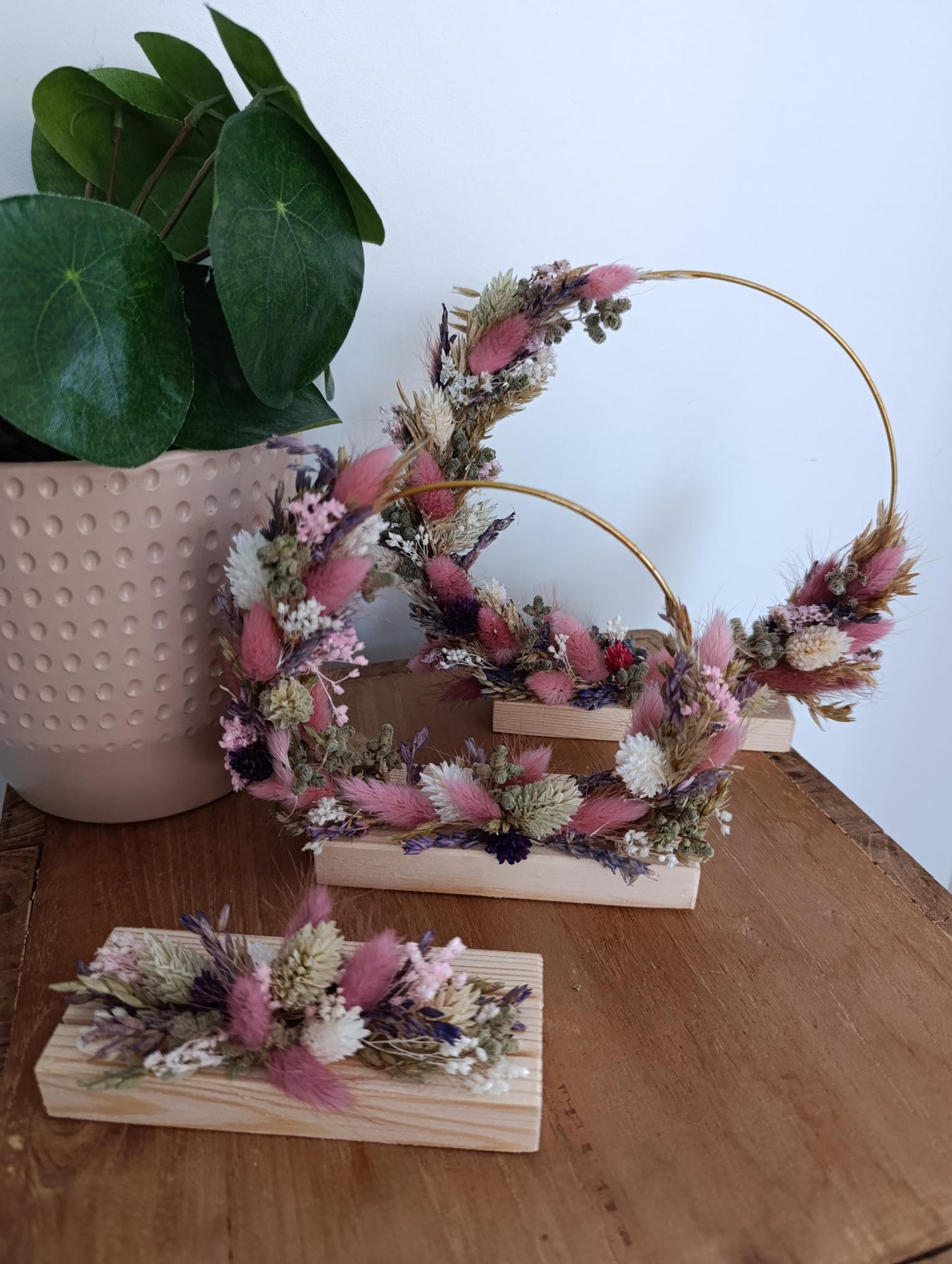 Kaartenhouder met droogbloemen Roselle