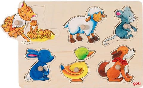 Houten steekpuzzel moeder en kind