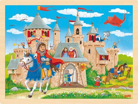Houten puzzel ridderkasteel