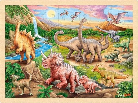 Houten puzzel dinosauruspad