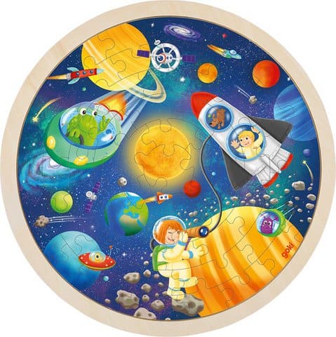 Ronde houten puzzel ruimte