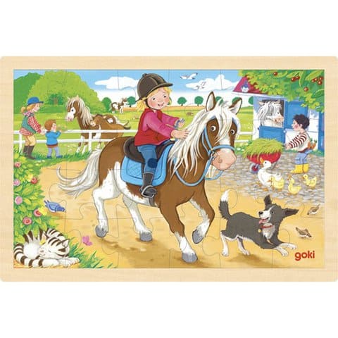 Houten puzzel ponyboerderij
