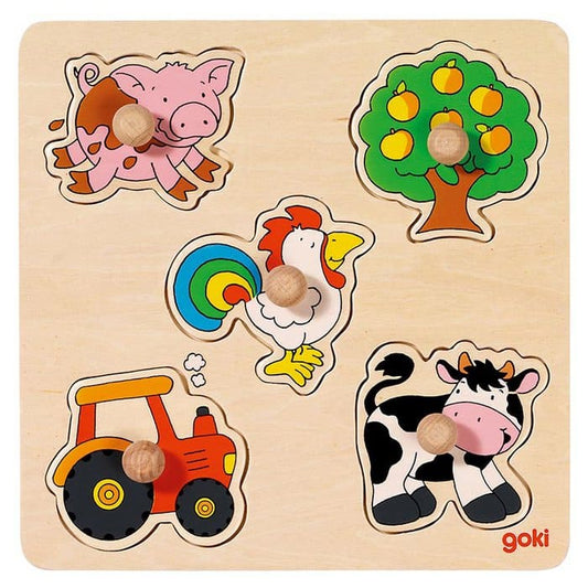 Houten steekpuzzel het platteland
