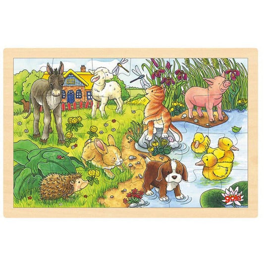 Houten puzzel babydieren