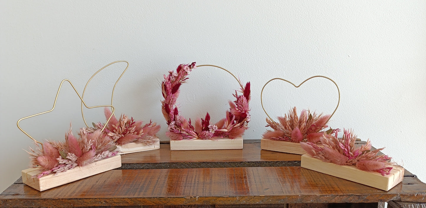 Flowerhoop hart met droogbloemen
