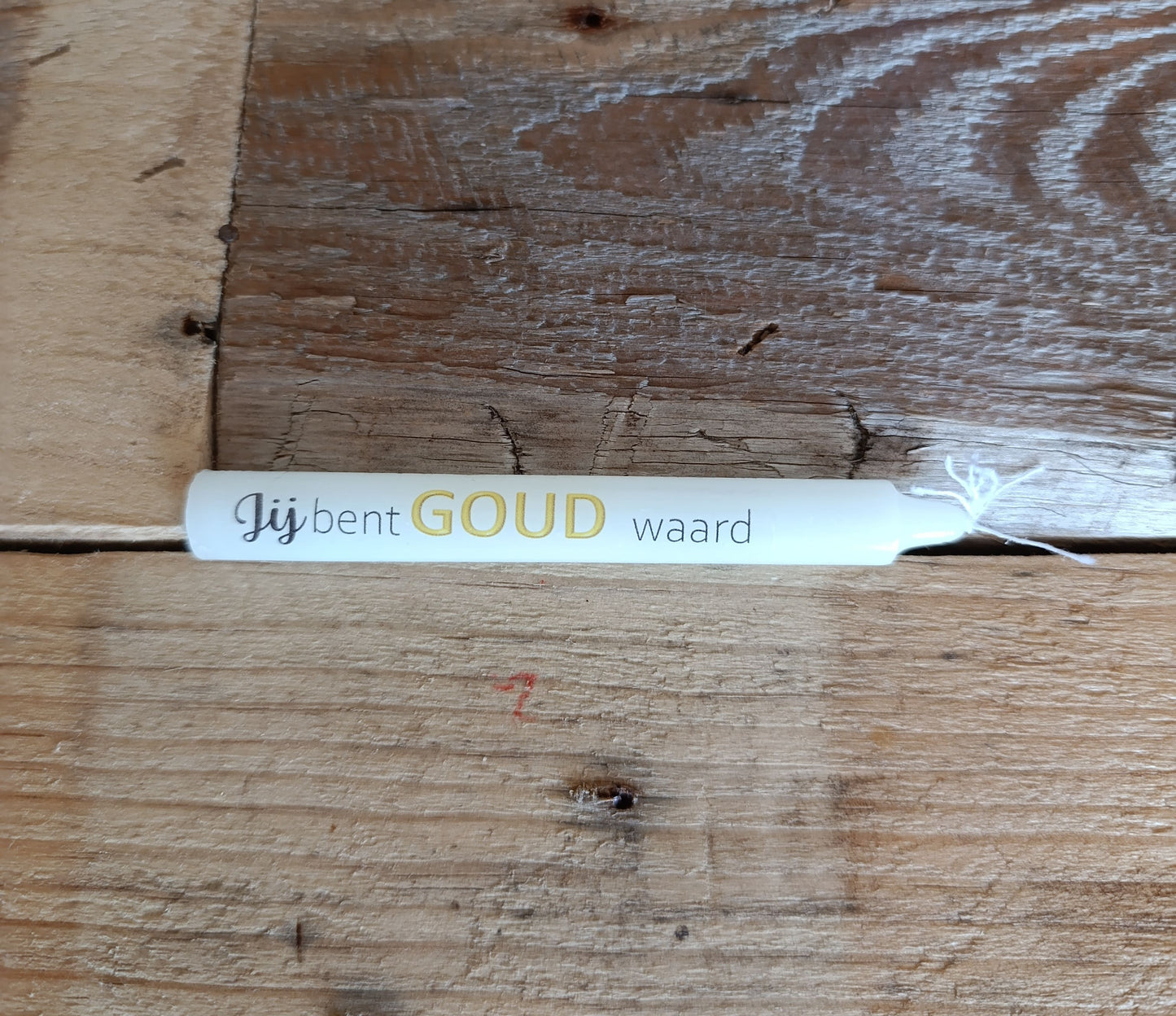 Kaars in glazen buisje 'Jij bent GOUD waard'