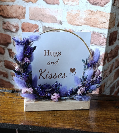 Flowerhoop cirkel met droogbloemen paars