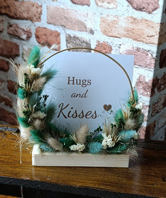 Flowerhoop cirkel met droogbloemen groen