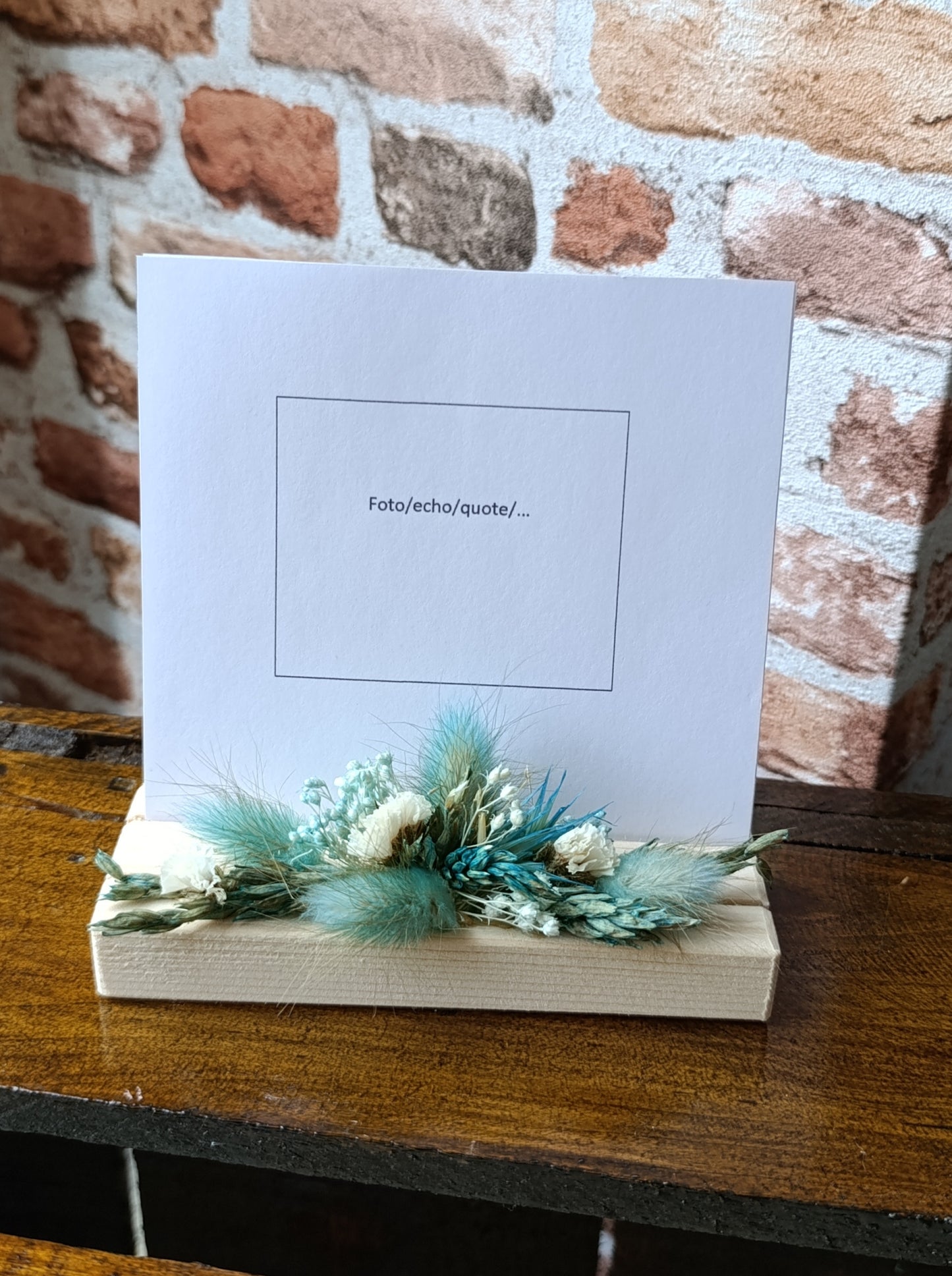 Kaartenhouder met droogbloemen groen