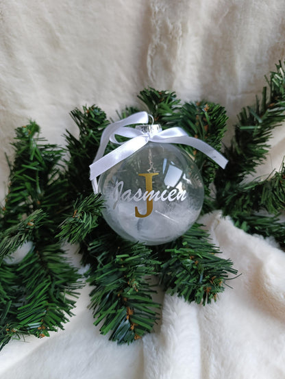 Kerstbal gepersonali- seerd doorzichtig