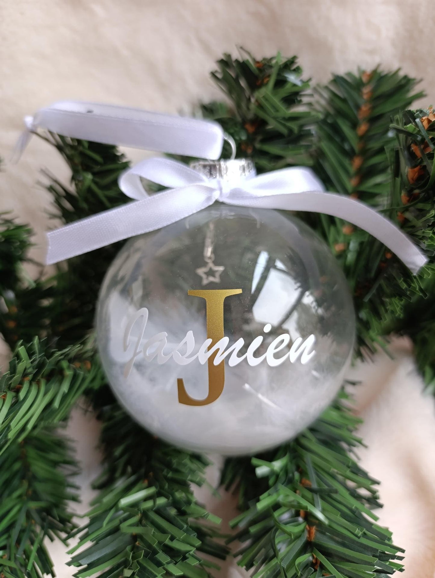 Kerstbal gepersonali- seerd doorzichtig