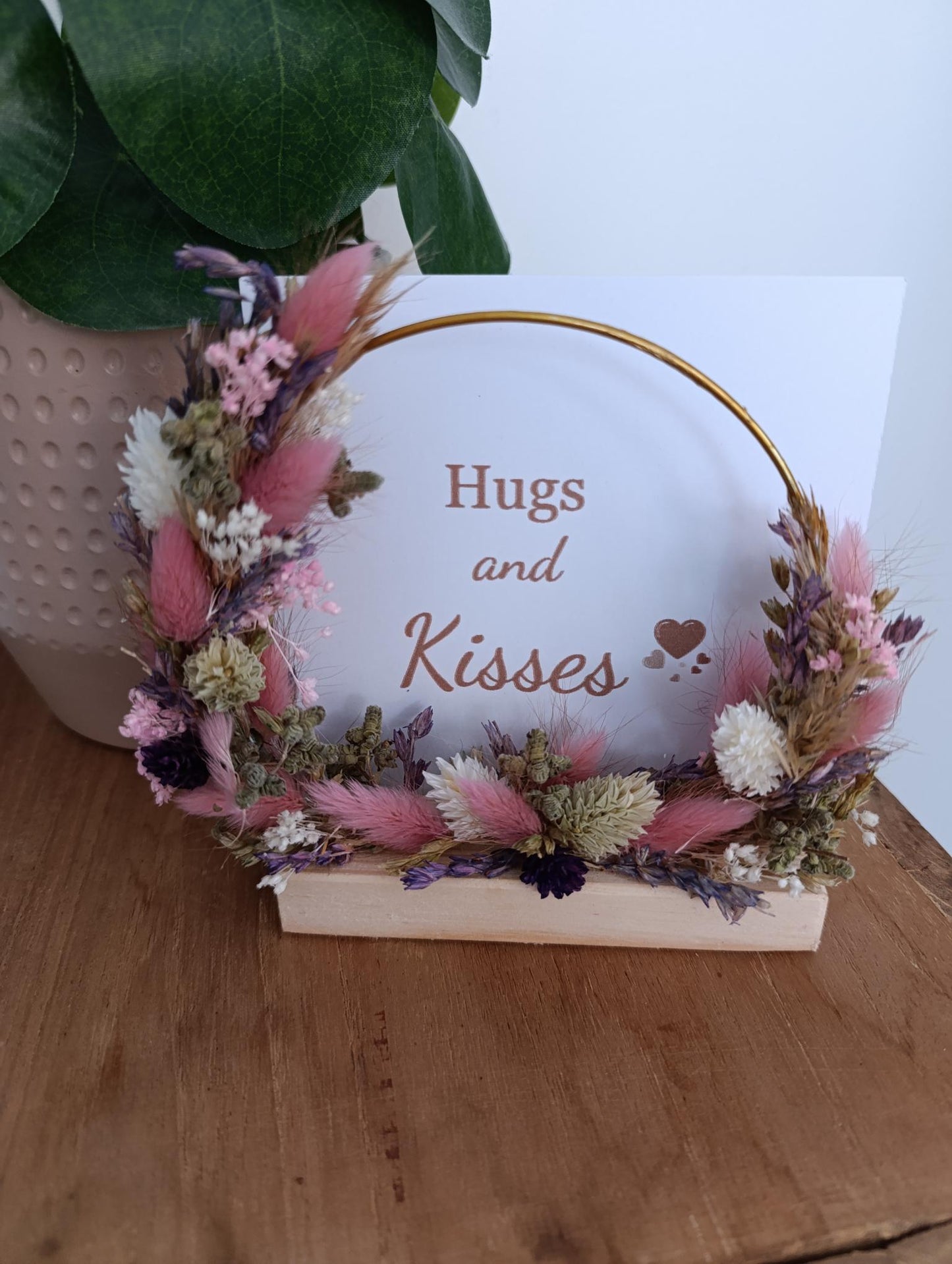 Flowerhoop cirkel met droogbloemen Roselle 12cm