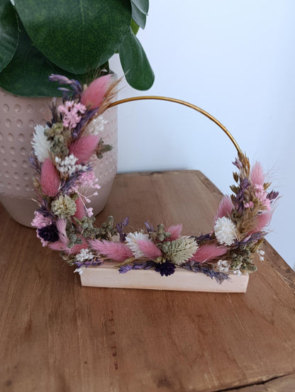 Flowerhoop cirkel met droogbloemen Roselle 12cm