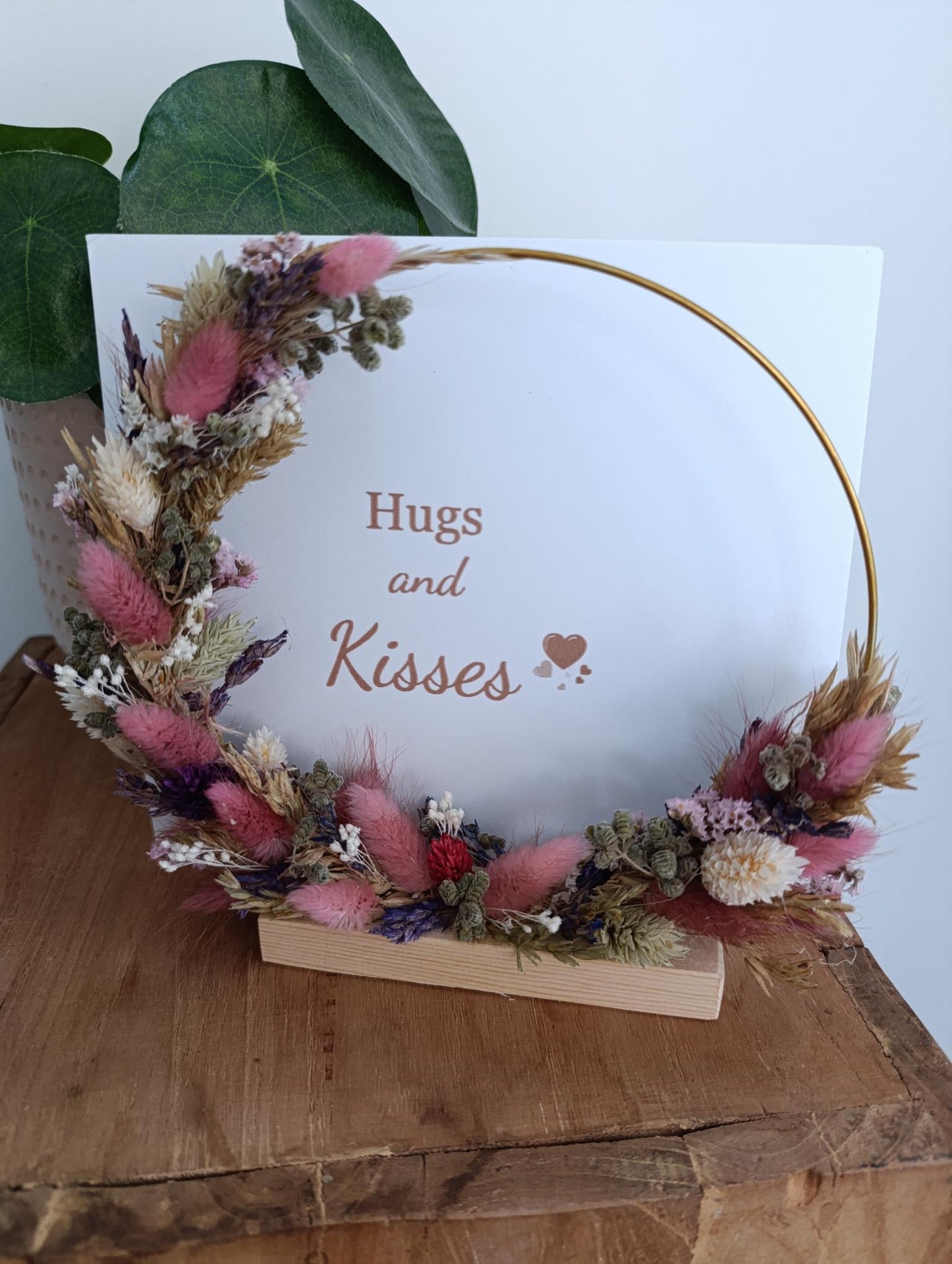 Flowerhoop cirkel met droogbloemen Roselle 17cm