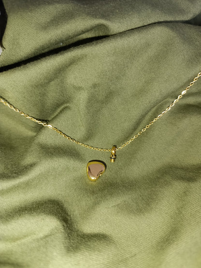 Memorial ketting ashouder mini hart goud