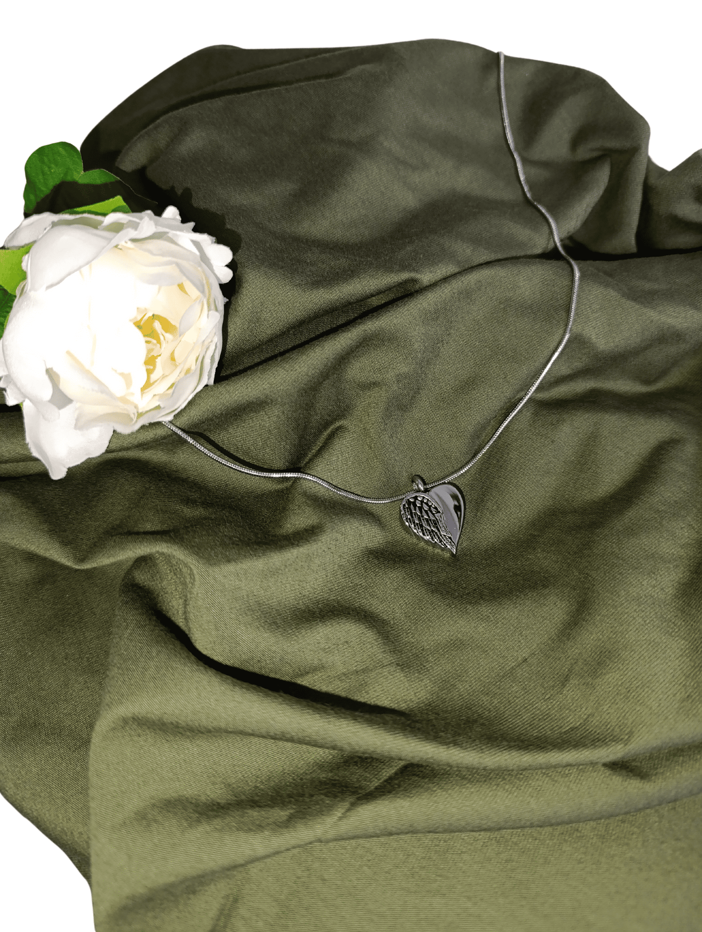 Memorial ketting ashouder hart engelvleugel