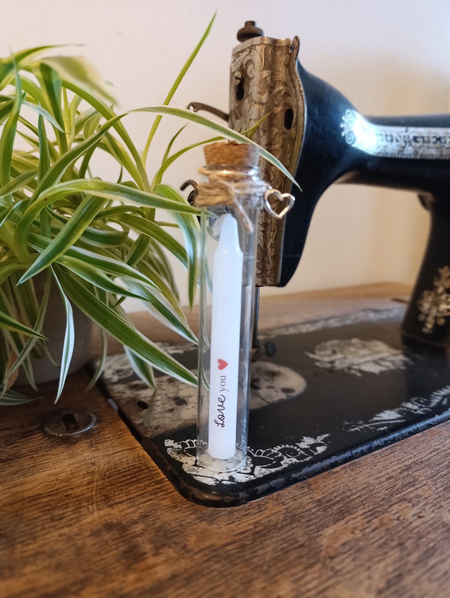 Kaars in glazen buisje 'Love you'