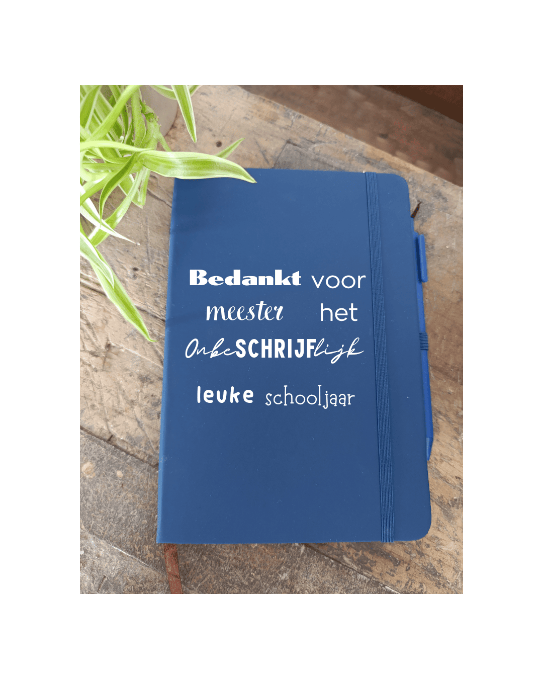 Gepersona- liseerd notitieboekje met pen