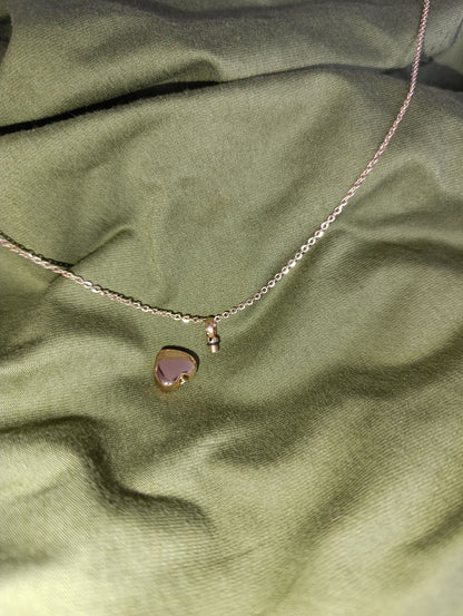 Memorial ketting ashouder mini hart roségoud